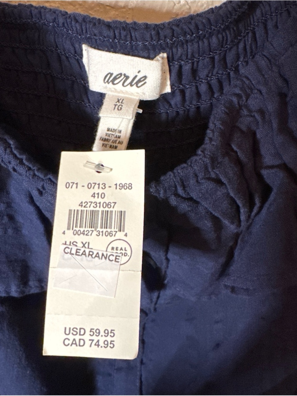 aerie Navy Ruffle Romper - Picture 2 of 3
